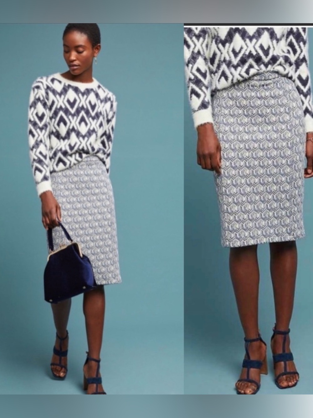 Anthropologie Maeve Emmy Textured Pencil Skirt